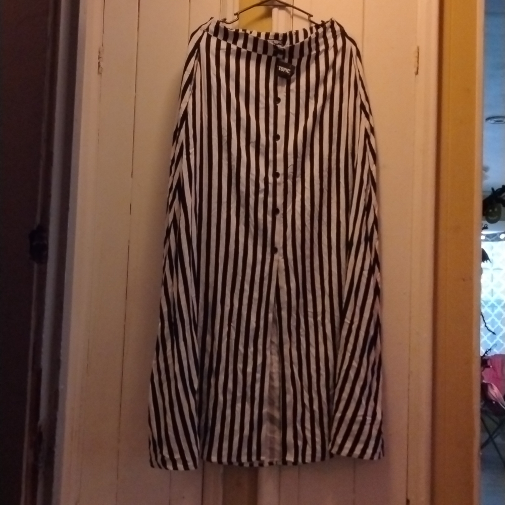 COPY - Beteljuice Beetlejuice beteljuice black and white striped long skirt goth